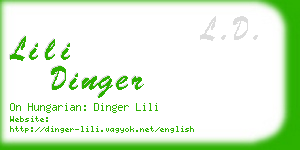 lili dinger business card